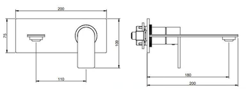 3.6 - 2 hole wall-mounted stainless steel washbasin mixer by Rubinetterie Treemme - view 3